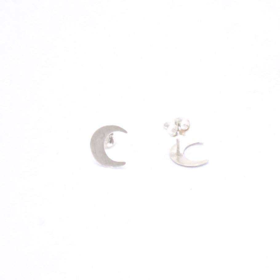 Cresent Moon Studs | Sterling Silver