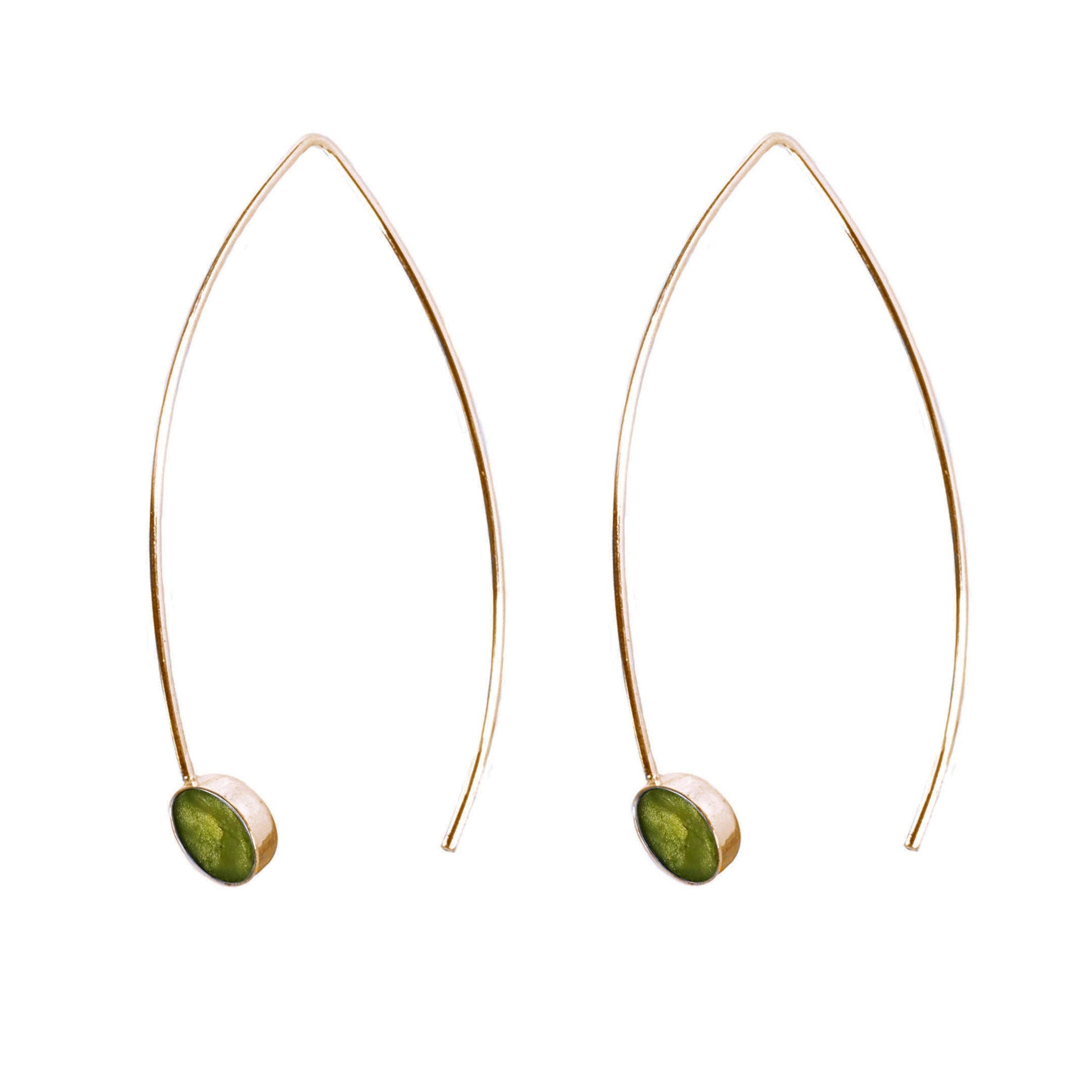 sable jewelry - Peridot Marquise Hoops: Gold Fill