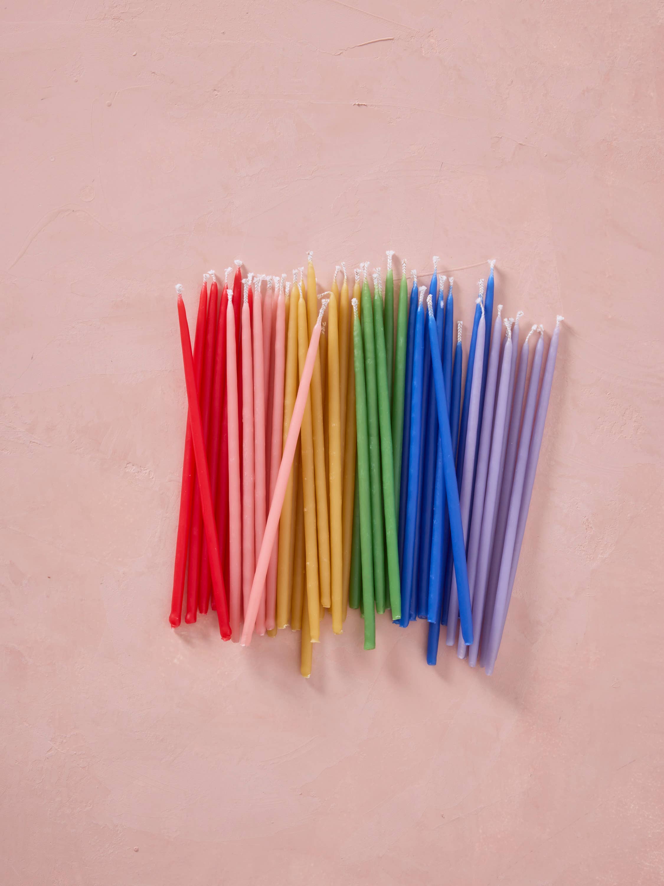 Hand-dipped Pure Beeswax Birthday Candles-Rainbow