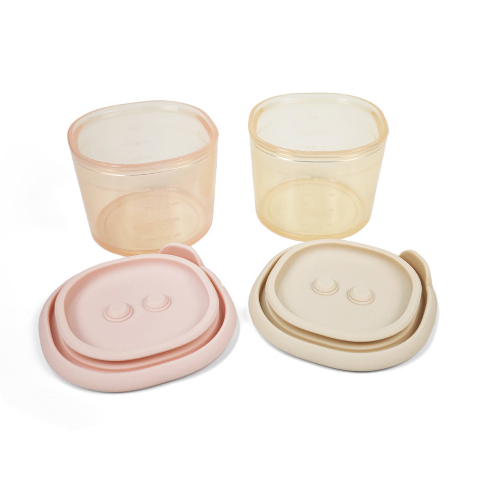 Silicone Food Containers (4oz) 2-pack (Blush-Khaki)