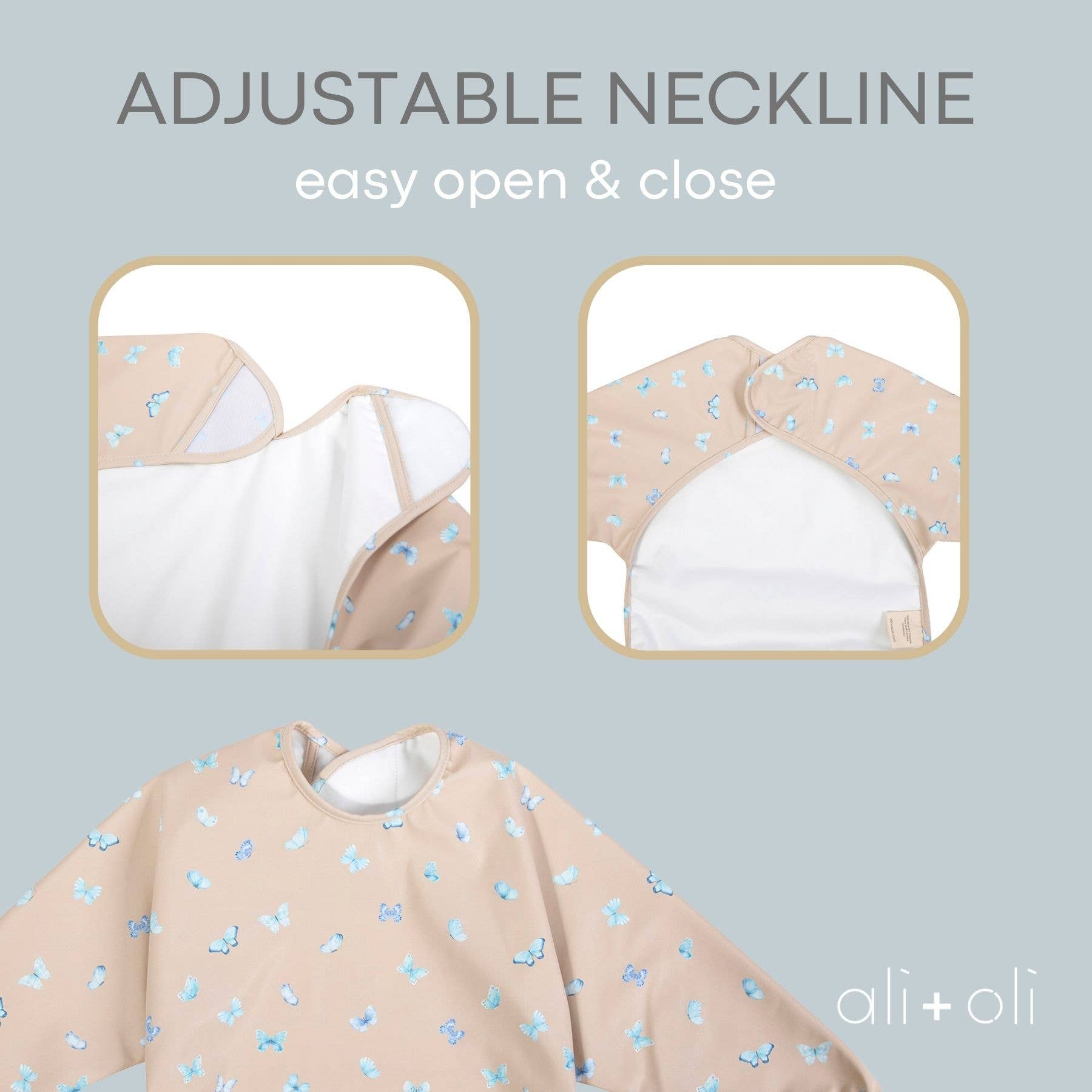 Smock Bib (2-pc) Long & Short Sleeve Set (Butterfly-Blush)
