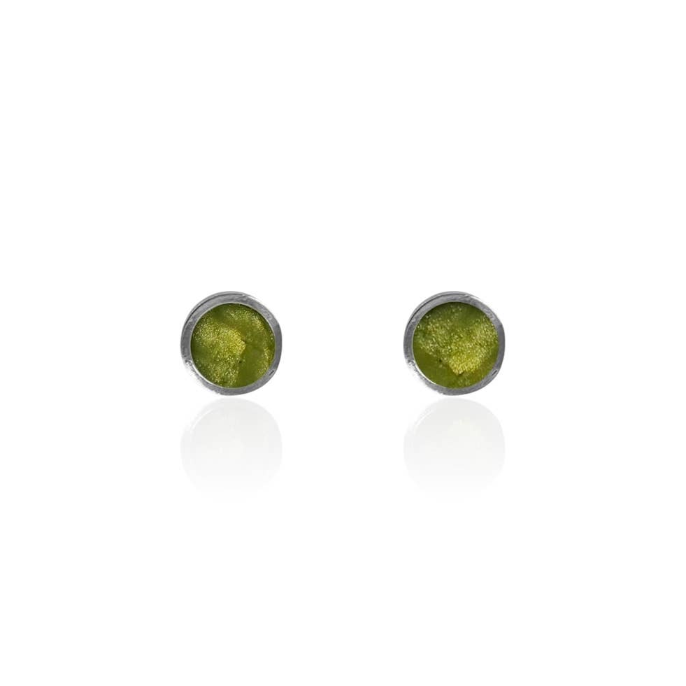 sable jewelry - Peridot Solitaire Studs: Sterling Silver / Small