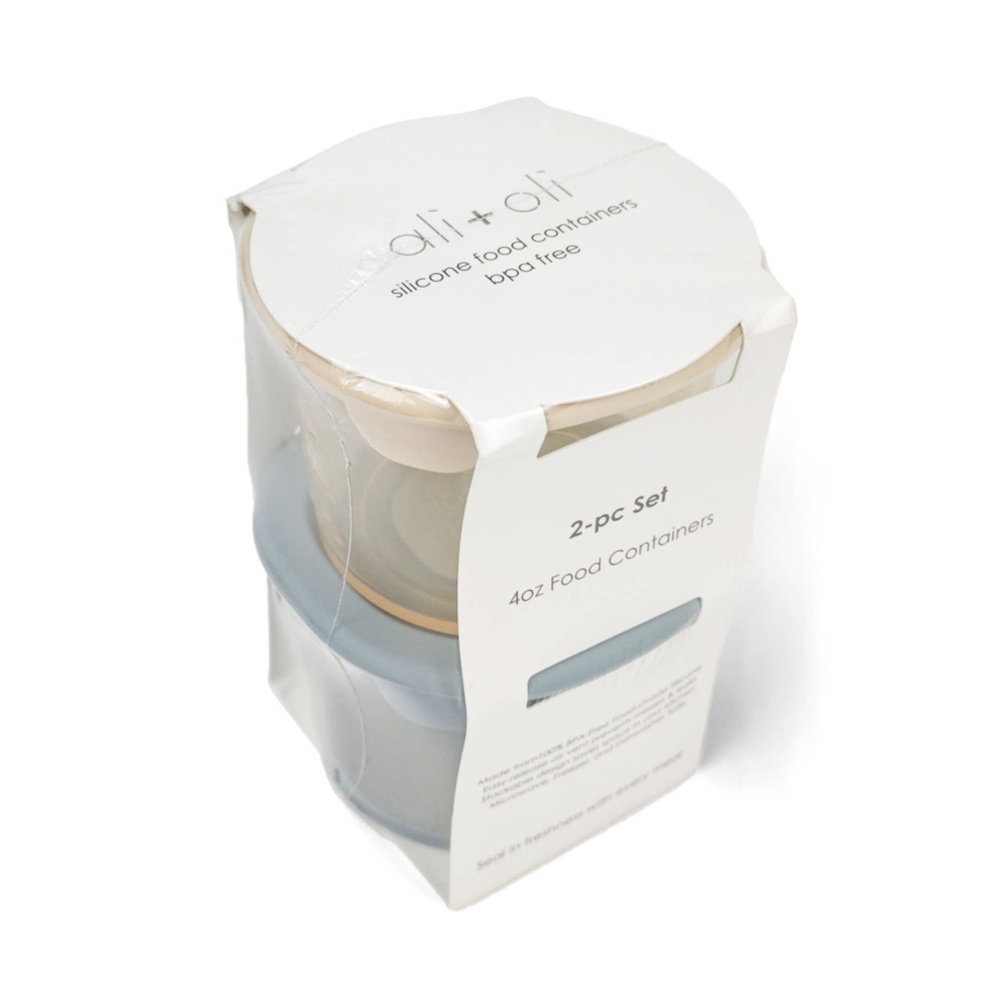 Silicone Food Containers (4oz) 2-pack (Sky-Khaki)