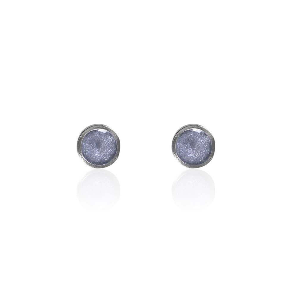 sable jewelry - Granite Solitaire Studs: Sterling Silver / Small