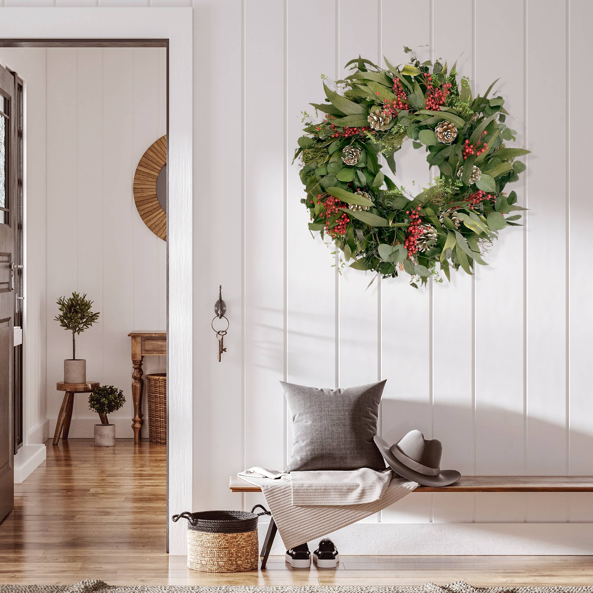 Andaluca - Snow Pinecone Holiday Wreath