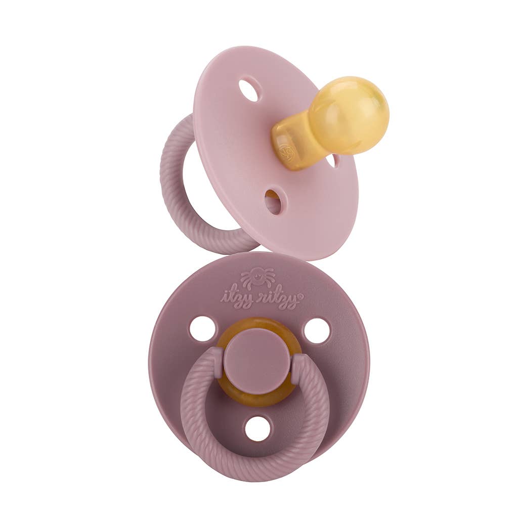Natural Rubber Paci Sets: Blossom + Rosewood 6-18 M