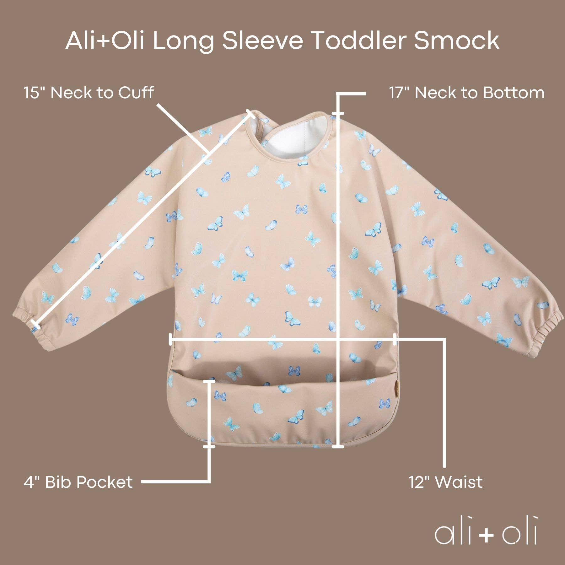 Smock Bib (2-pc) Long & Short Sleeve Set (Butterfly-Blush)