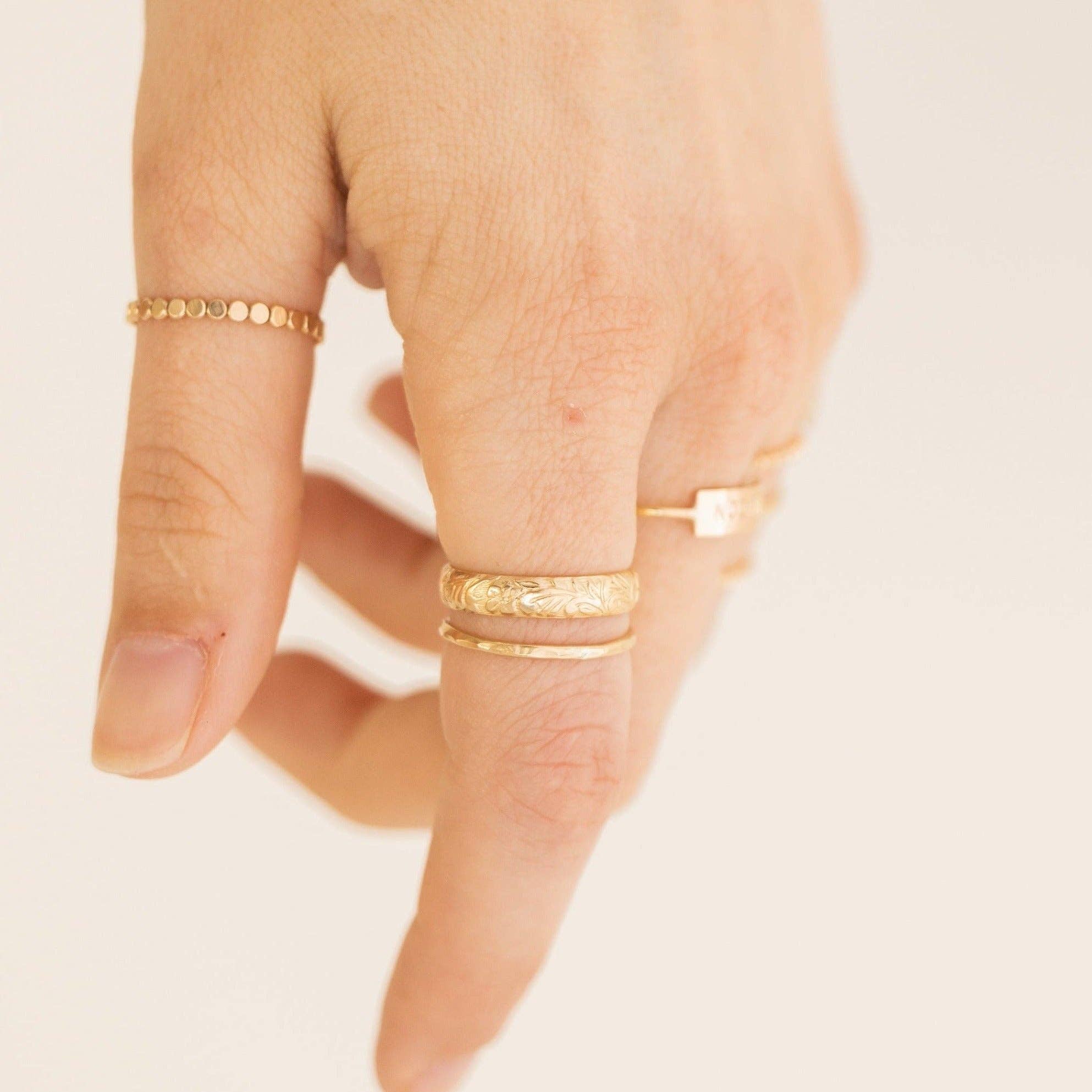 Floral Band Stacking Ring