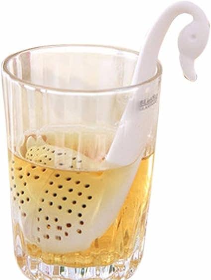 Swan-Shaped Tea Filter - Elegant Partical Colander & Infuser: White