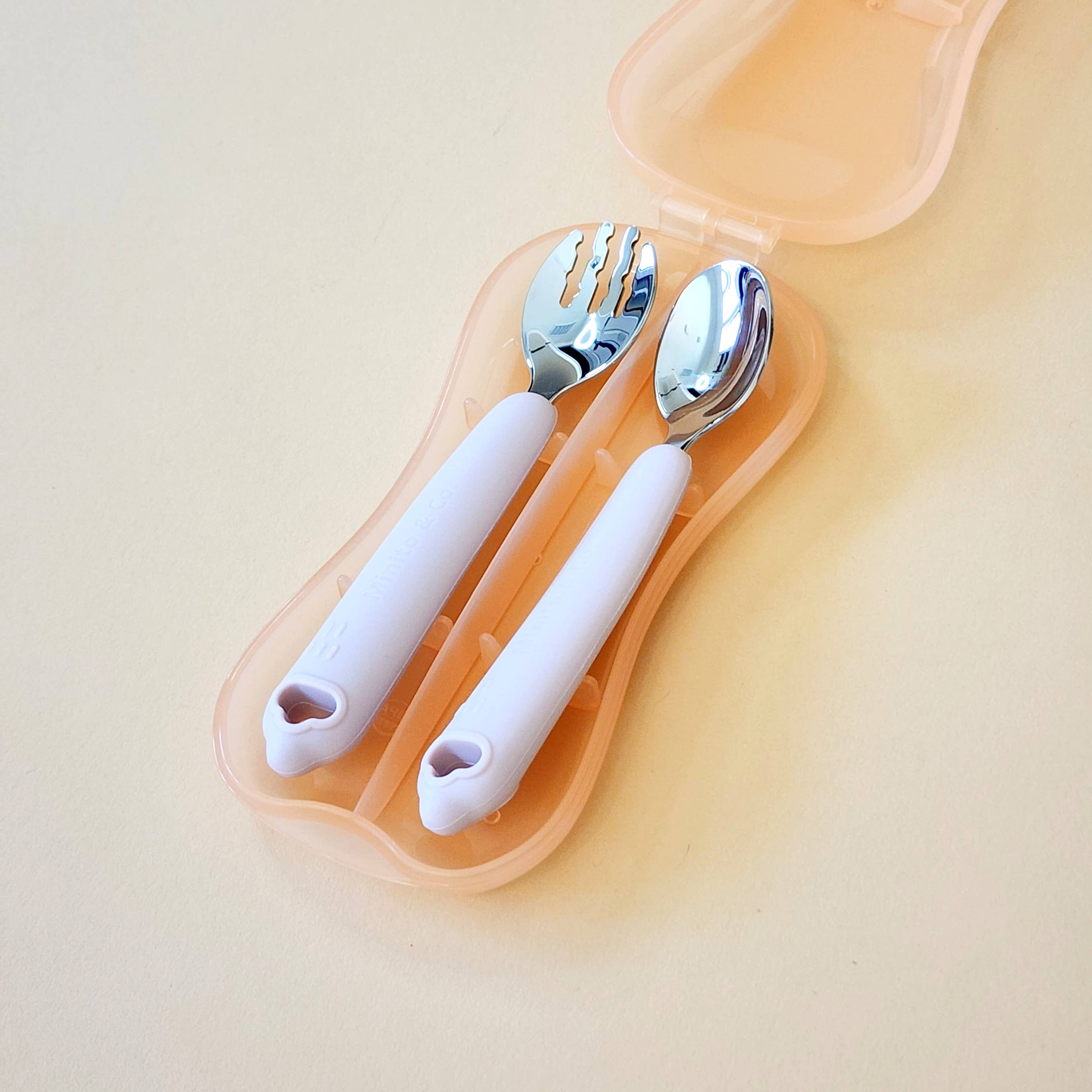 LILAC Silicone & Stainless Steel kids Utensils with Case